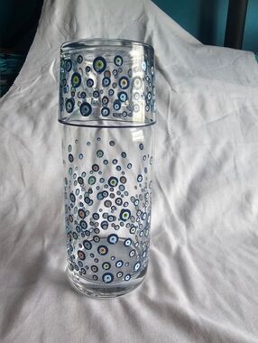 Rakle Glassware Evil Eye Watchful Eye Tumble Up Carafe with Small Drinking Glass